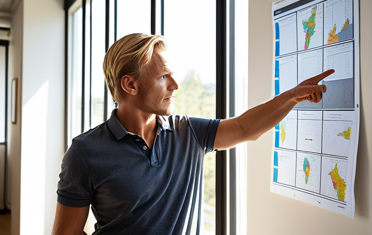 **Prompt:** A confident Swedish entrepreneur, male or female, standing in a modern office, pointing at a roadmap with clear milestones. Sunlight streaming through the window. Focus on determination and clarity. Style: Clean, professional photography. Keywords: *Affärscoach, Målsättning, Strategi, Företagare, Sverige.*